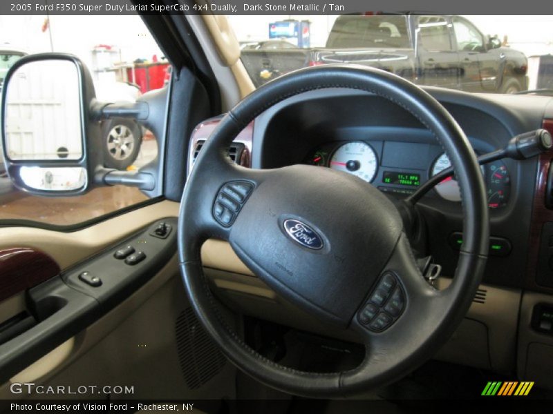 Dark Stone Metallic / Tan 2005 Ford F350 Super Duty Lariat SuperCab 4x4 Dually