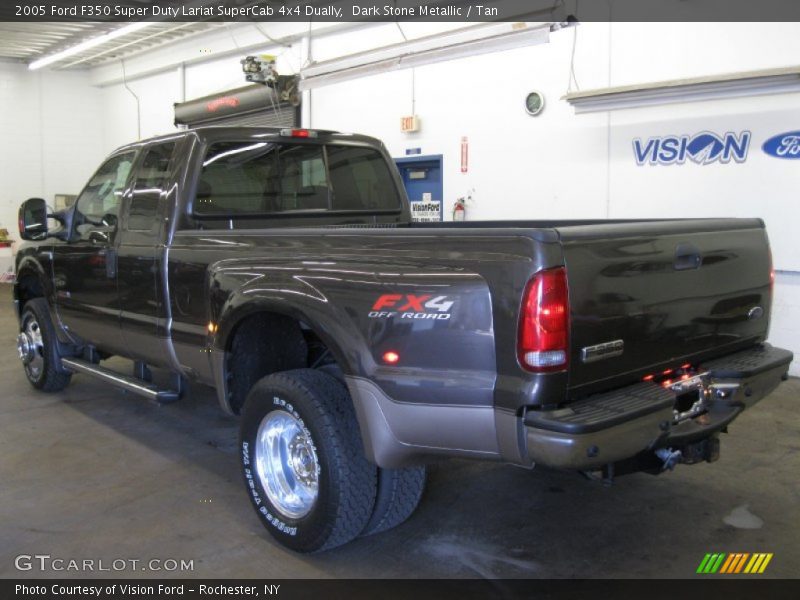 Dark Stone Metallic / Tan 2005 Ford F350 Super Duty Lariat SuperCab 4x4 Dually