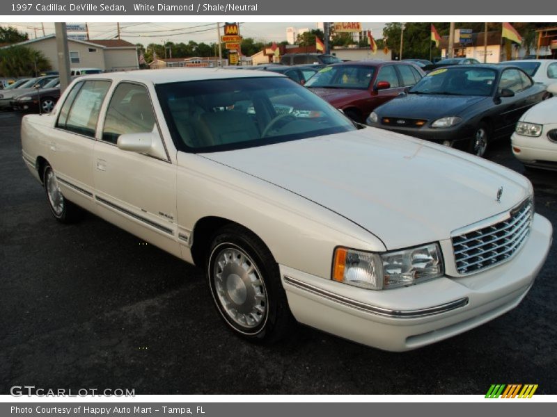 White Diamond / Shale/Neutral 1997 Cadillac DeVille Sedan