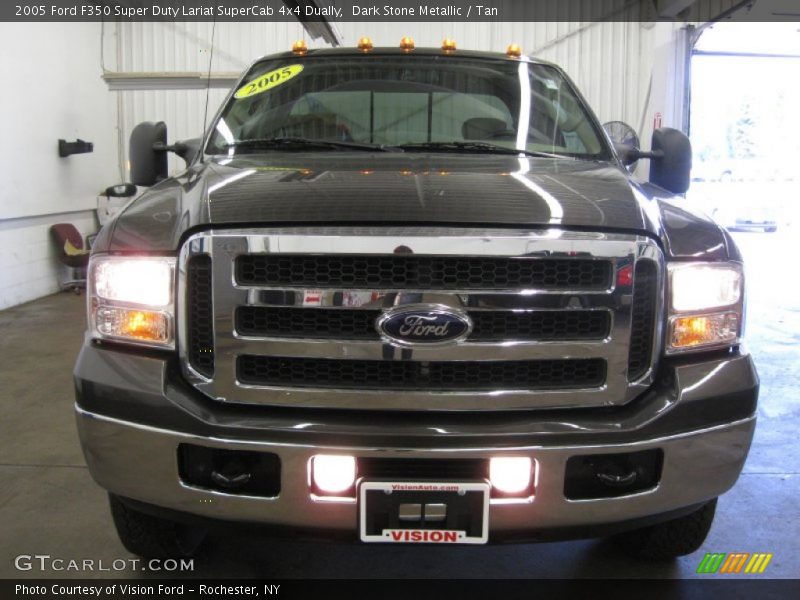 Dark Stone Metallic / Tan 2005 Ford F350 Super Duty Lariat SuperCab 4x4 Dually