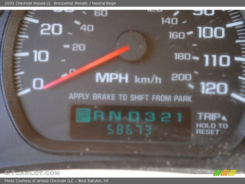 Bronzemist Metallic / Neutral Beige 2003 Chevrolet Impala LS