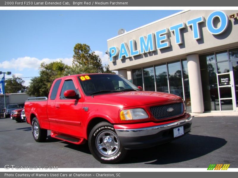Bright Red / Medium Parchment 2000 Ford F150 Lariat Extended Cab