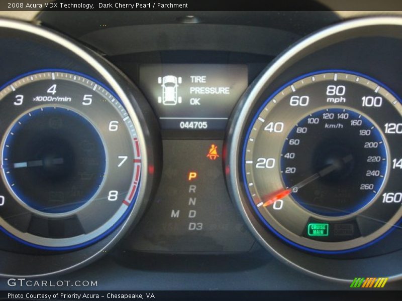 Dark Cherry Pearl / Parchment 2008 Acura MDX Technology
