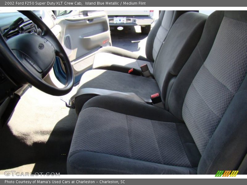 Island Blue Metallic / Medium Flint 2002 Ford F250 Super Duty XLT Crew Cab