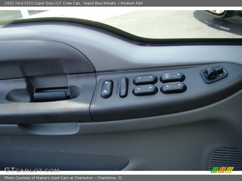 Island Blue Metallic / Medium Flint 2002 Ford F250 Super Duty XLT Crew Cab