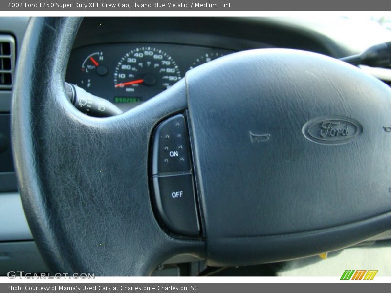 Island Blue Metallic / Medium Flint 2002 Ford F250 Super Duty XLT Crew Cab