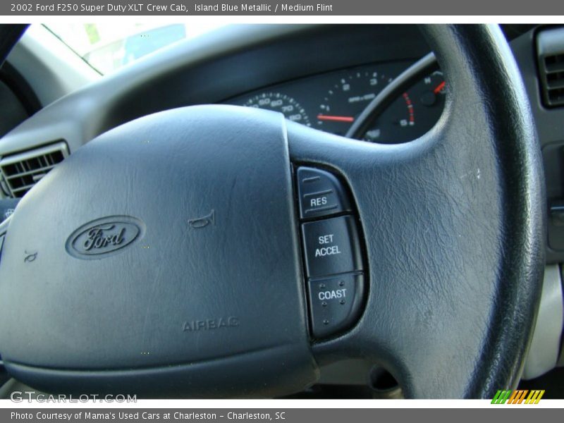 Island Blue Metallic / Medium Flint 2002 Ford F250 Super Duty XLT Crew Cab
