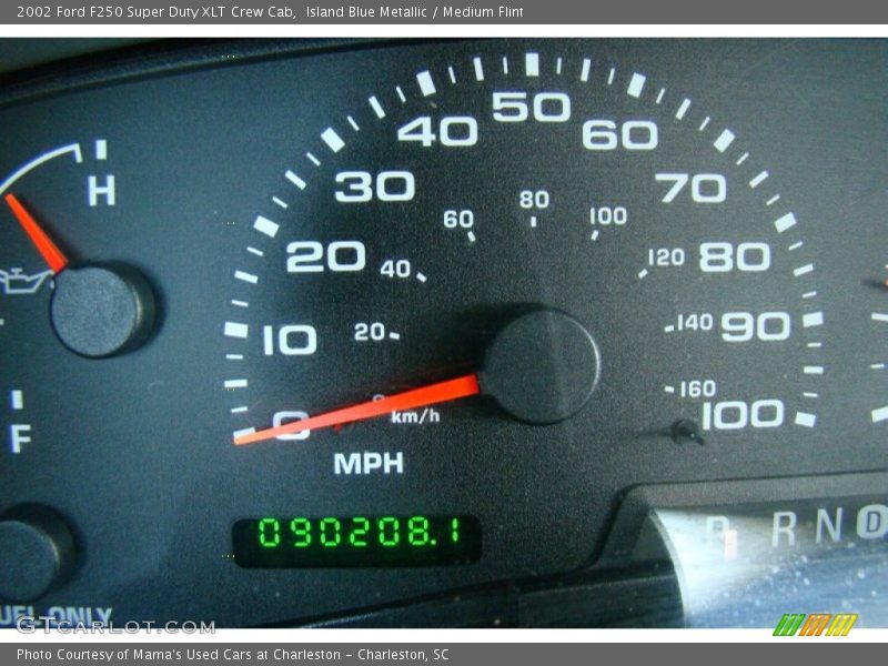 Island Blue Metallic / Medium Flint 2002 Ford F250 Super Duty XLT Crew Cab