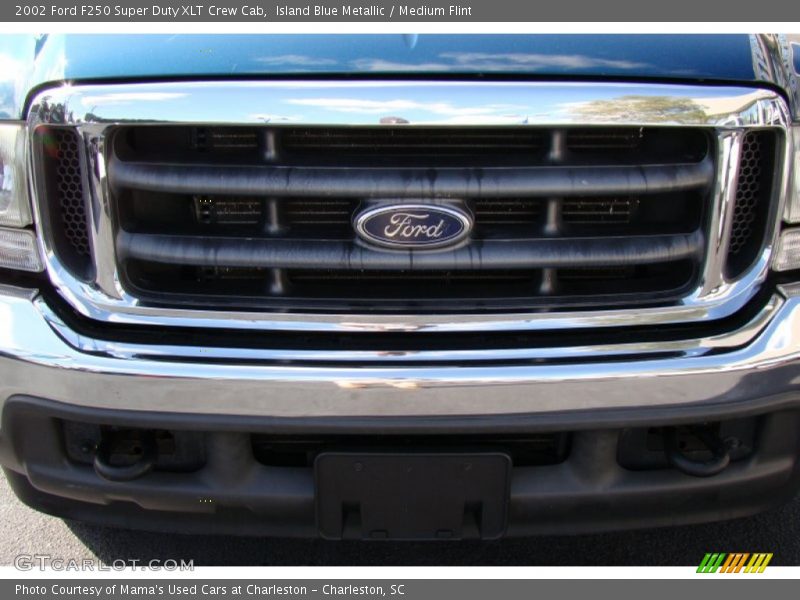 Island Blue Metallic / Medium Flint 2002 Ford F250 Super Duty XLT Crew Cab