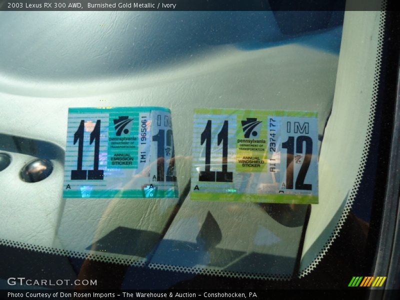 Burnished Gold Metallic / Ivory 2003 Lexus RX 300 AWD