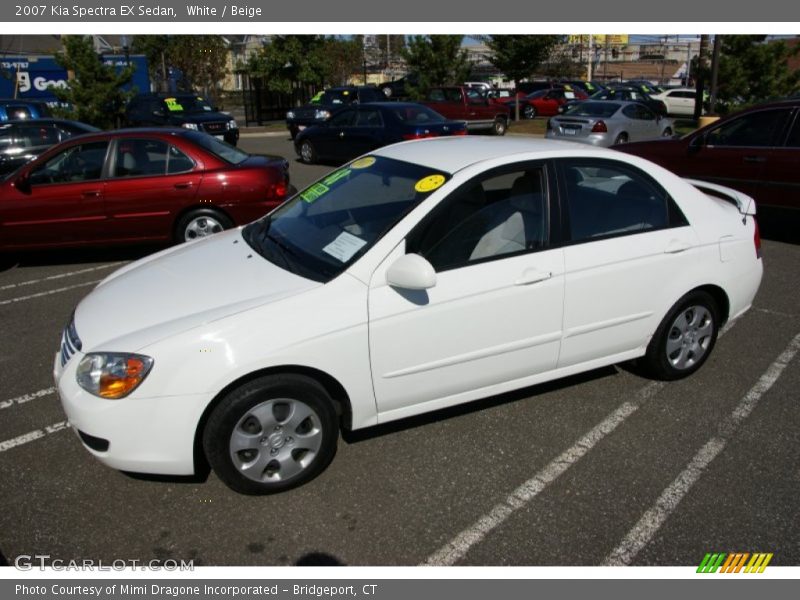 White / Beige 2007 Kia Spectra EX Sedan
