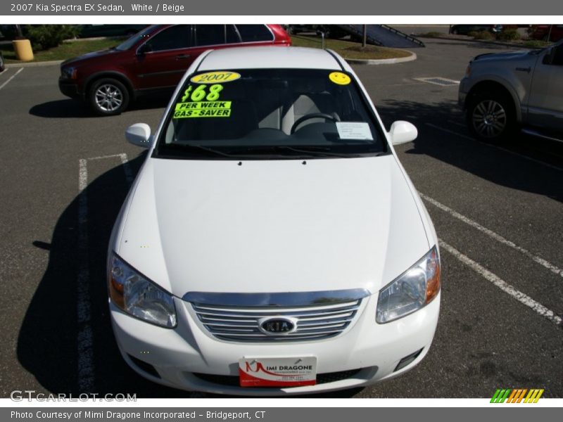 White / Beige 2007 Kia Spectra EX Sedan