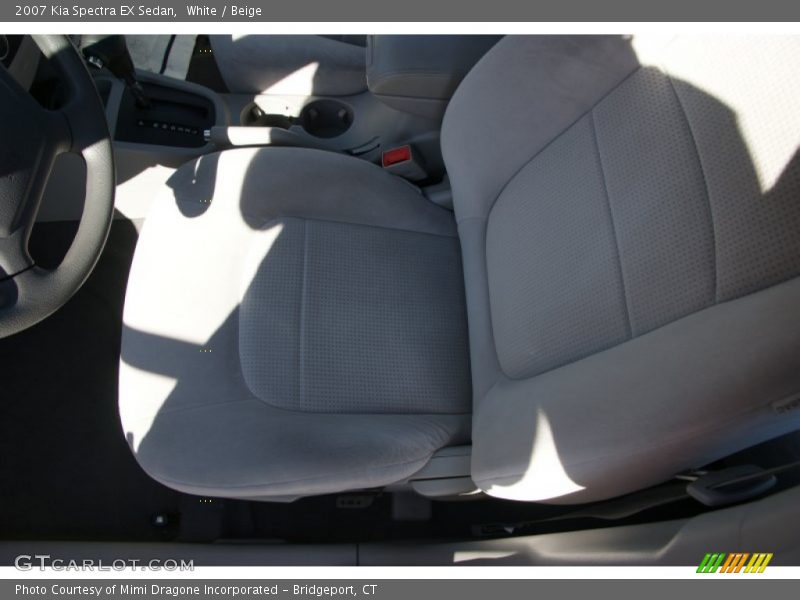 White / Beige 2007 Kia Spectra EX Sedan
