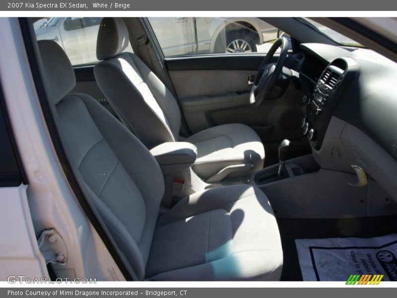 White / Beige 2007 Kia Spectra EX Sedan