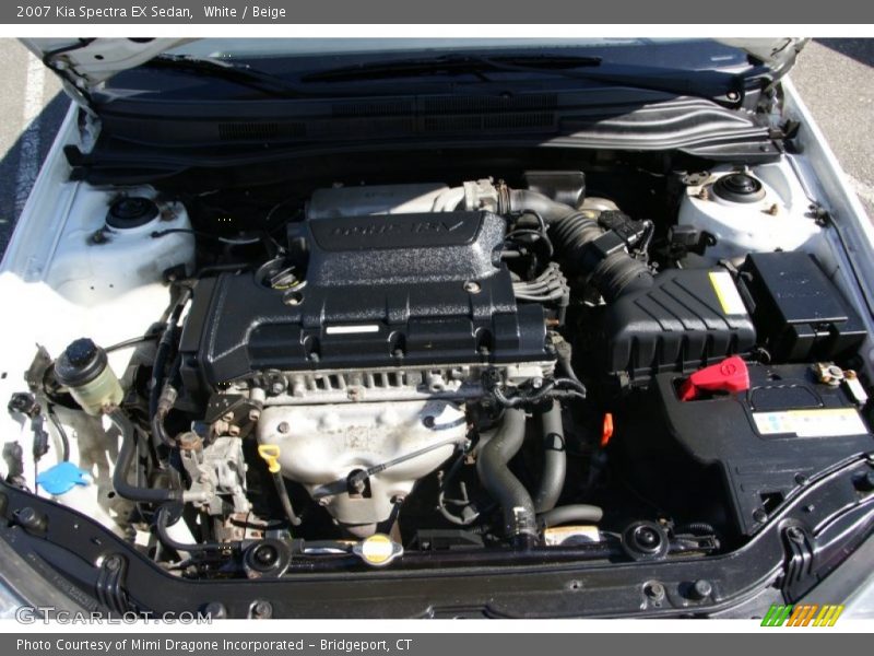 White / Beige 2007 Kia Spectra EX Sedan