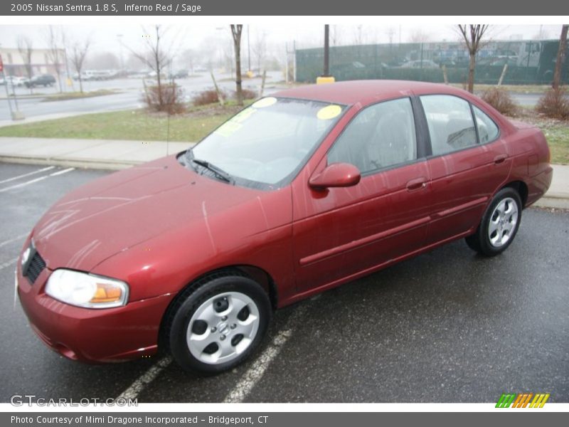 Inferno Red / Sage 2005 Nissan Sentra 1.8 S