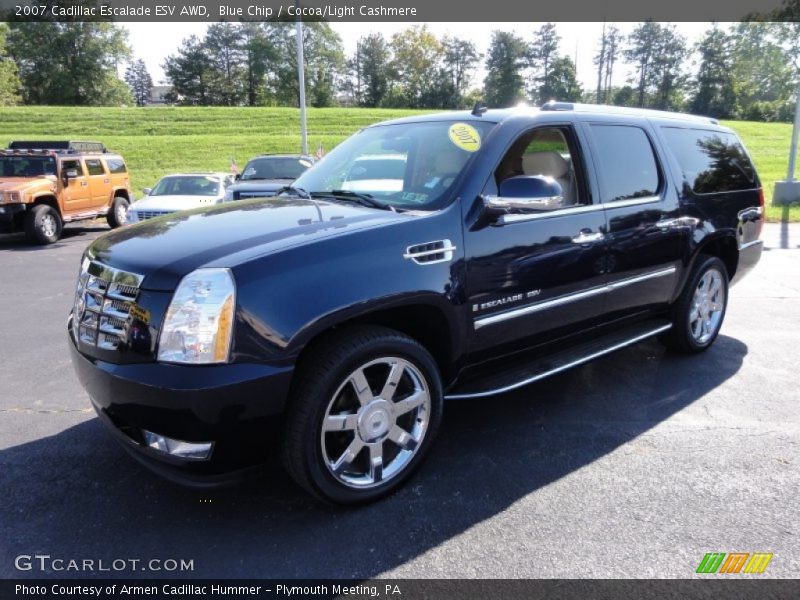 Blue Chip / Cocoa/Light Cashmere 2007 Cadillac Escalade ESV AWD