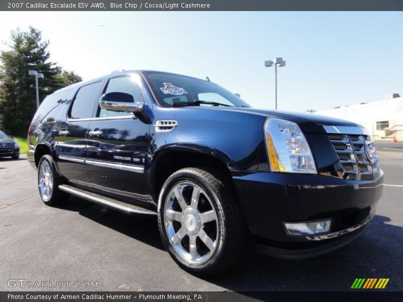 Blue Chip / Cocoa/Light Cashmere 2007 Cadillac Escalade ESV AWD