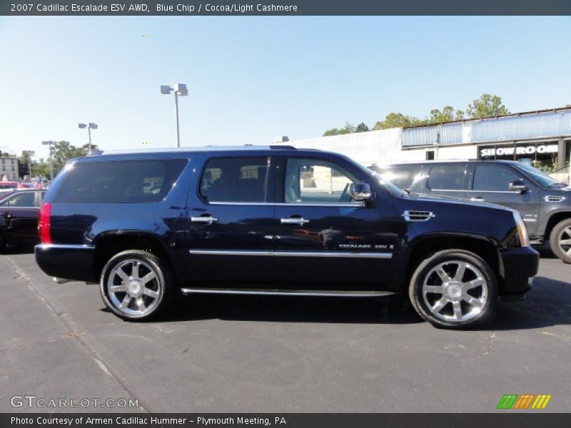 Blue Chip / Cocoa/Light Cashmere 2007 Cadillac Escalade ESV AWD