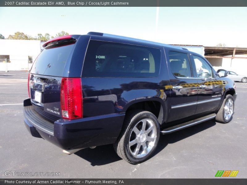 Blue Chip / Cocoa/Light Cashmere 2007 Cadillac Escalade ESV AWD