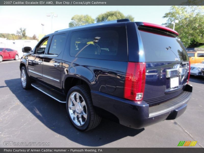 Blue Chip / Cocoa/Light Cashmere 2007 Cadillac Escalade ESV AWD