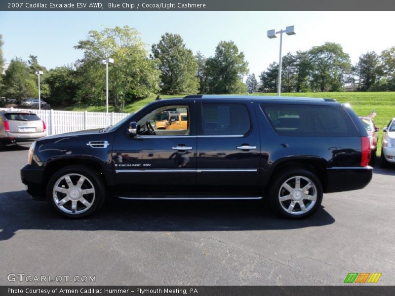 Blue Chip / Cocoa/Light Cashmere 2007 Cadillac Escalade ESV AWD