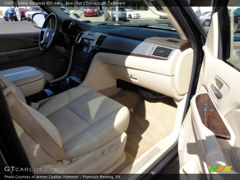 Blue Chip / Cocoa/Light Cashmere 2007 Cadillac Escalade ESV AWD
