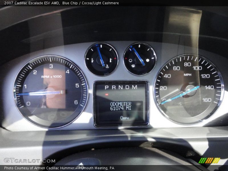 Blue Chip / Cocoa/Light Cashmere 2007 Cadillac Escalade ESV AWD