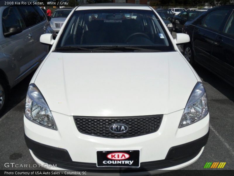 White / Gray 2008 Kia Rio LX Sedan