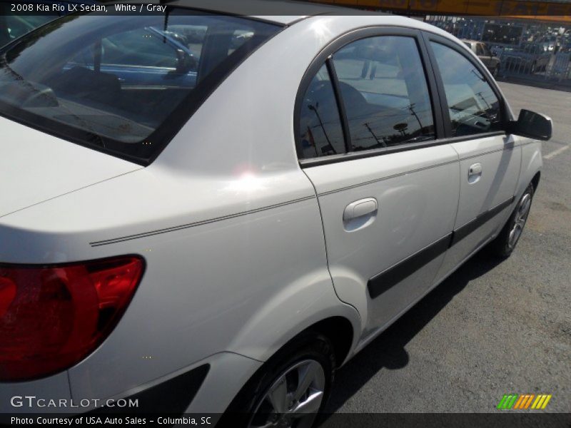 White / Gray 2008 Kia Rio LX Sedan