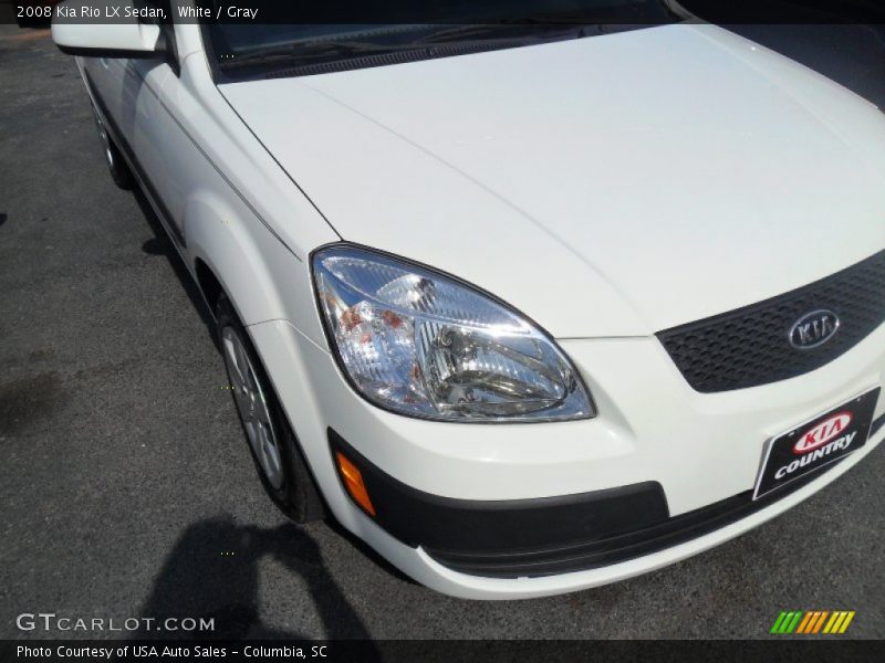White / Gray 2008 Kia Rio LX Sedan
