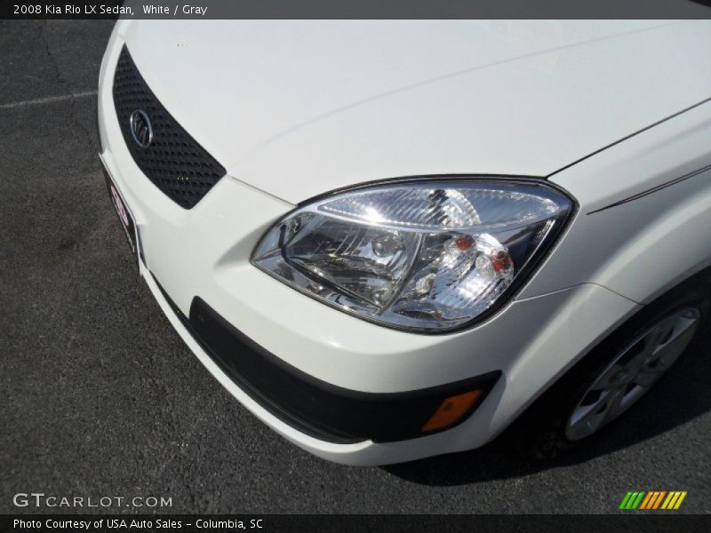 White / Gray 2008 Kia Rio LX Sedan