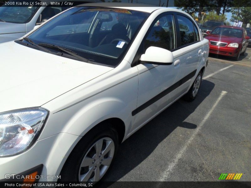 White / Gray 2008 Kia Rio LX Sedan
