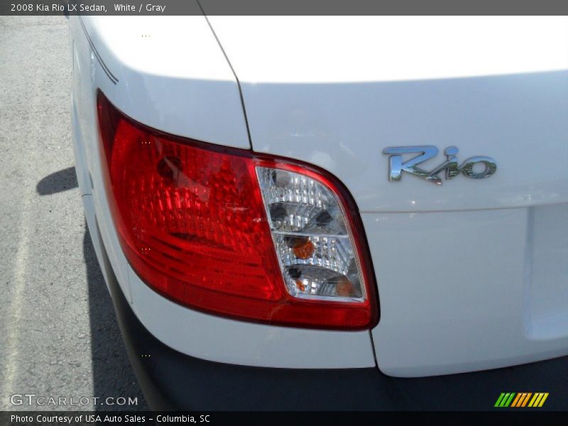 White / Gray 2008 Kia Rio LX Sedan