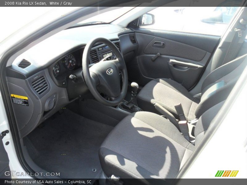 White / Gray 2008 Kia Rio LX Sedan