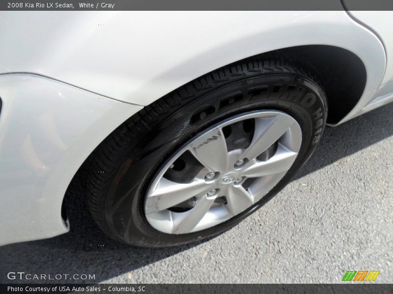 White / Gray 2008 Kia Rio LX Sedan