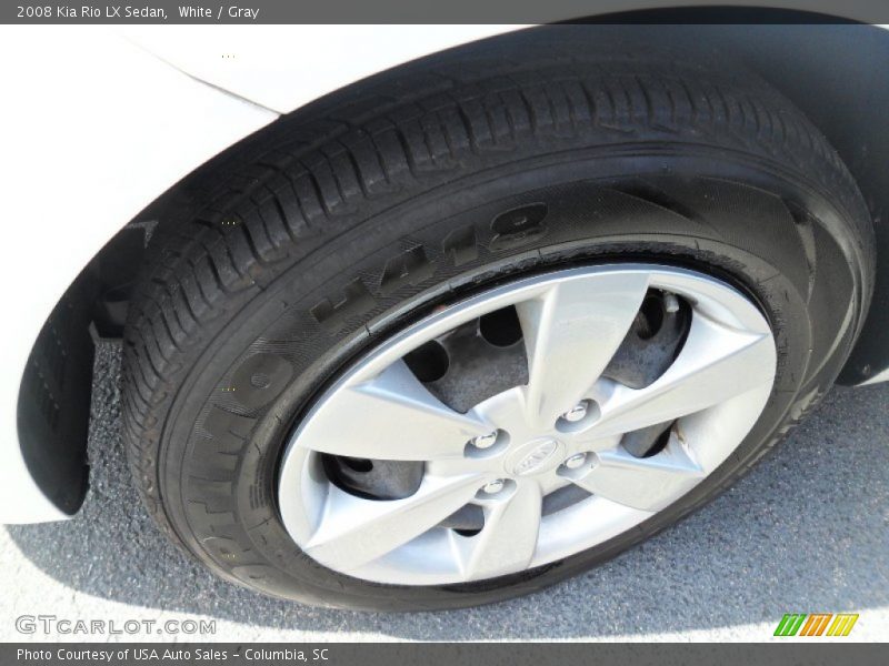 White / Gray 2008 Kia Rio LX Sedan