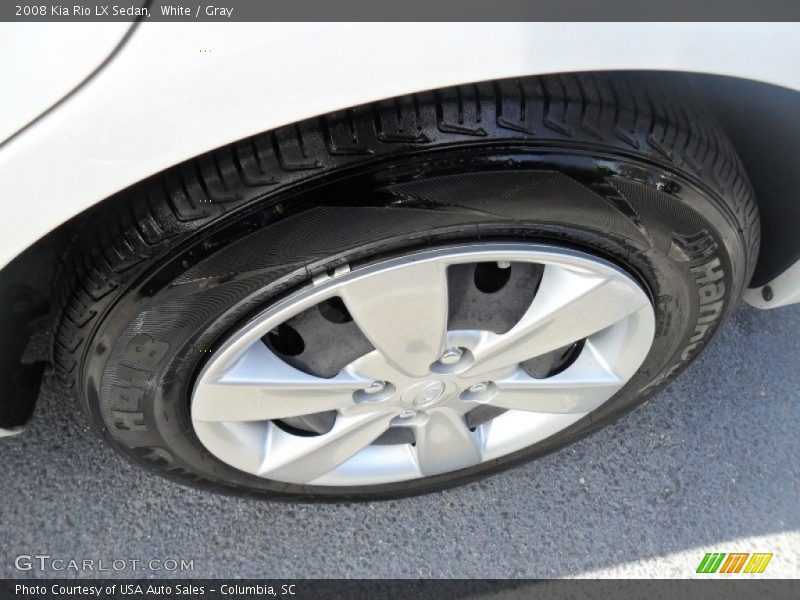 White / Gray 2008 Kia Rio LX Sedan