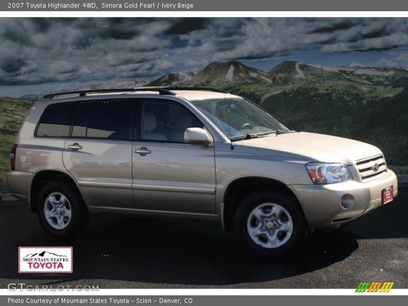 Sonora Gold Pearl / Ivory Beige 2007 Toyota Highlander 4WD