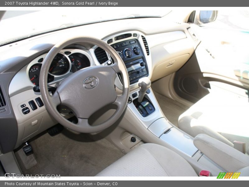 Sonora Gold Pearl / Ivory Beige 2007 Toyota Highlander 4WD
