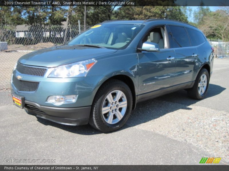 Silver Moss Metallic / Dark Gray/Light Gray 2009 Chevrolet Traverse LT AWD