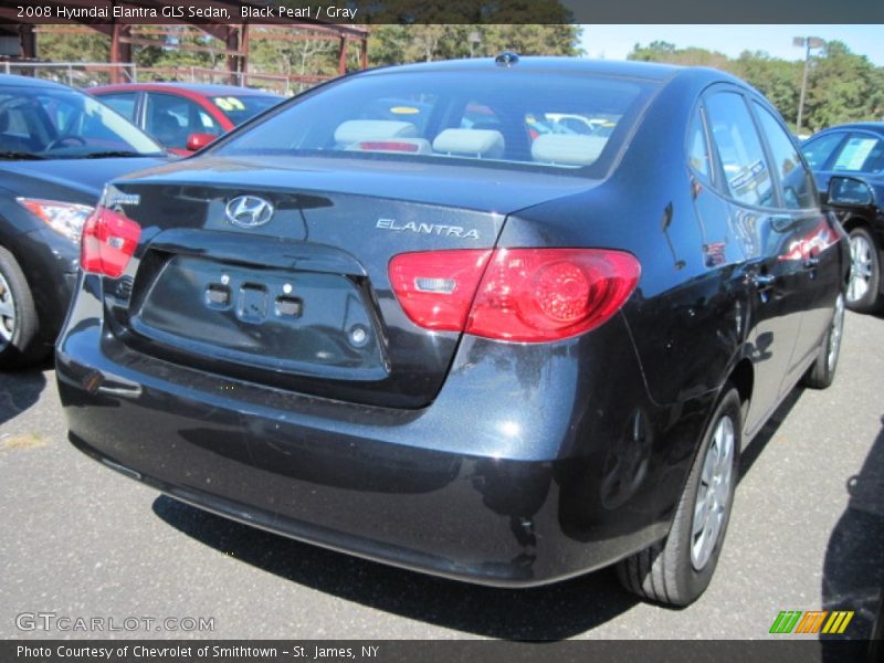 Black Pearl / Gray 2008 Hyundai Elantra GLS Sedan