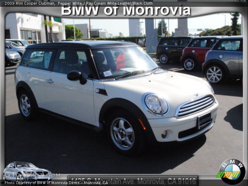 Pepper White / Ray Cream White Leather/Black Cloth 2009 Mini Cooper Clubman