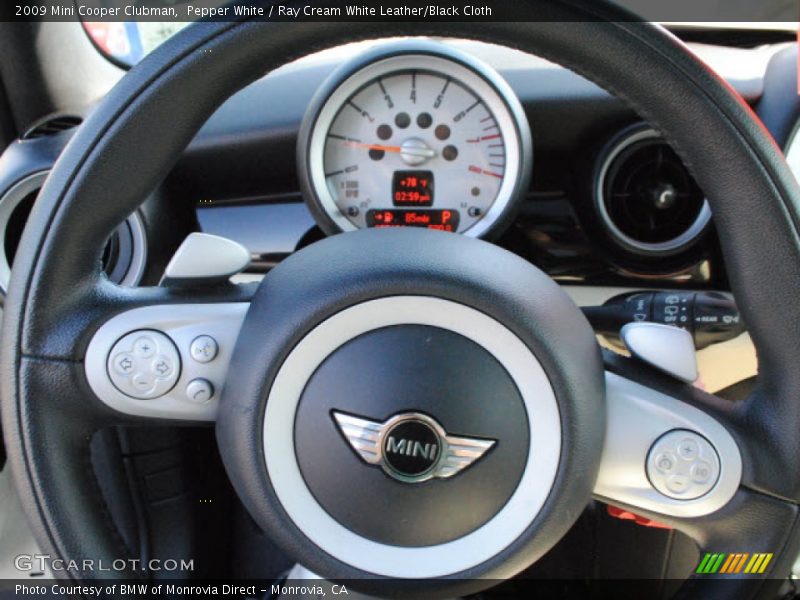 Pepper White / Ray Cream White Leather/Black Cloth 2009 Mini Cooper Clubman