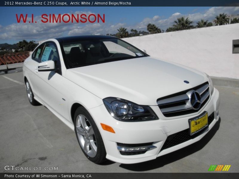 Arctic White / Almond Beige/Mocha 2012 Mercedes-Benz C 250 Coupe