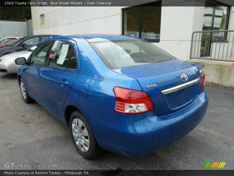 Blue Streak Metallic / Dark Charcoal 2009 Toyota Yaris Sedan