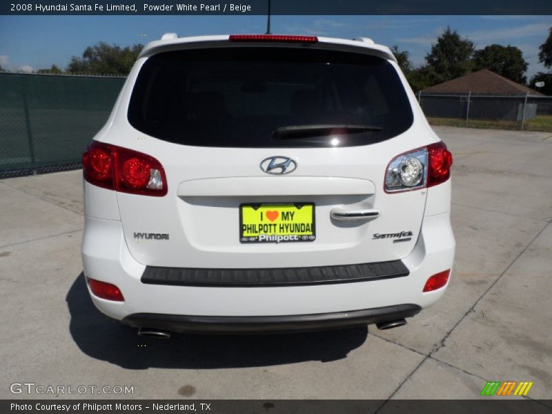 Powder White Pearl / Beige 2008 Hyundai Santa Fe Limited