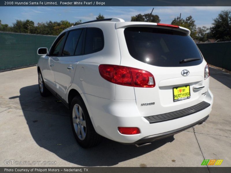 Powder White Pearl / Beige 2008 Hyundai Santa Fe Limited