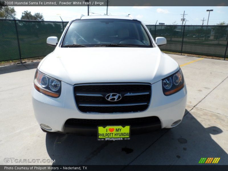 Powder White Pearl / Beige 2008 Hyundai Santa Fe Limited