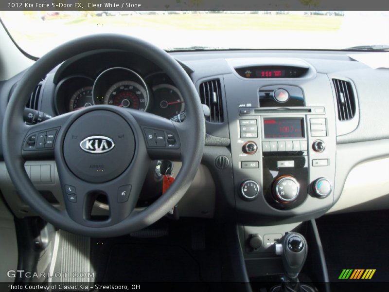 Clear White / Stone 2012 Kia Forte 5-Door EX